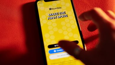 The Bumble app on a smartphone arranged in New York, US, on Monday, Nov. 6, 2023.