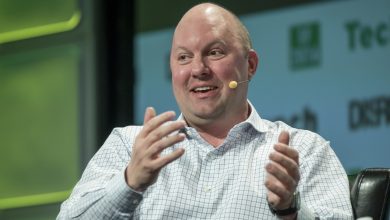 Marc Andreessen, co-founder and general partner of Andreessen Horowitz, speaks during the TechCrunch Disrupt San Francisco 2016 Summit in San Francisco, California, U.S., on Tuesday, Sept. 13, 2016.